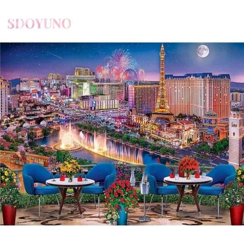 SDOYUNO 40x50cm DIY Oil Painting By Numbers For Adults Landscape Paints By Numbers Digital Painting Gift Home Decor