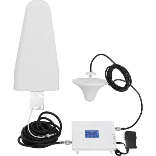 Signal Booster110-220V Tri Band Amplifier 900 1800 2100 GSM DCS WCDMA 2G/3G/4G LTE Signal Booster Intelligent Repeater Kit