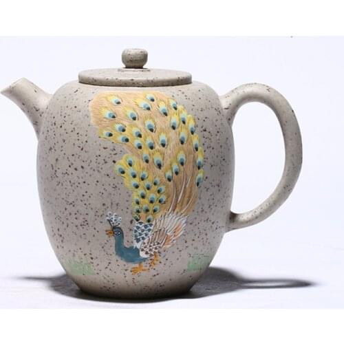 Yixing Original Mine Famous Purple Sand Teapot, Starry Sky, White Section, Peacock, Fanghua Kungfu Tea Set, Teapot
