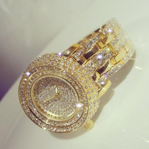 SEYRNOW Best Watches for Women Full of Diamonds Sexy Gold Quartz Watch Party Clock Women Prom Ladies Watches Montre Femme