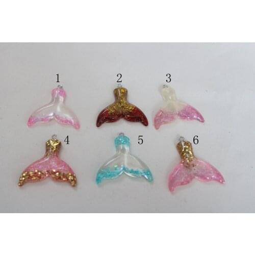 10pcs/lot 40mm resin fish tail mix color with eyehook for toy findings--color option
