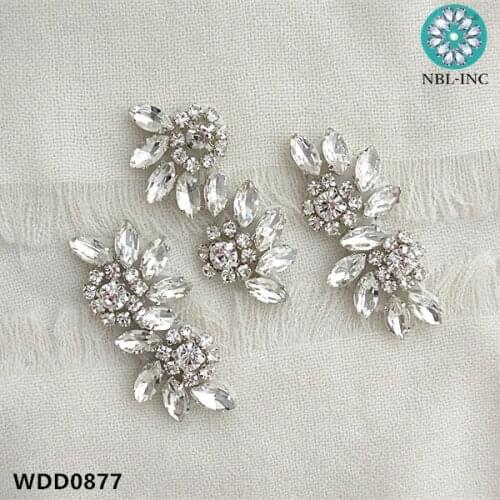 100PCS )Wholesale bridal beaded sewing crystal rhinestone applique iron on for wedding dress WDD0877