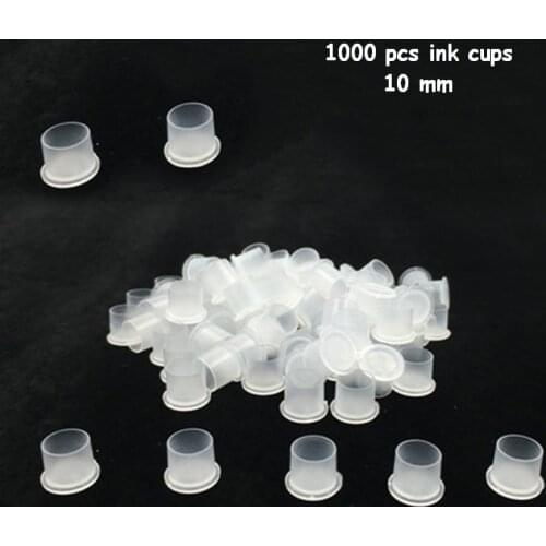1000PCS Small 10mm high quiality Tattoo Ink cups with a BASE INK CUPS For Tattoo Needle Ink Tips Grips Kits tattoo accessories