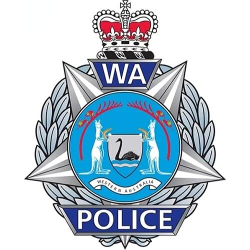 13cm x 10.5cm for Wa Police Car Stickers Vinyl Material Motorcycle Helmet Snowboard Waterproof Windshield Fine Decal