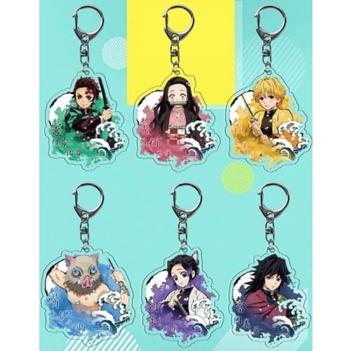 2021 Anime Demon Slayer: Kimetsu No Yaiba Key Chains Keychain Cosplay Acrylic Pendant Keyring Wholesale
