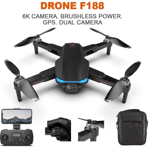 2021 NEW F188 GPS Drone with 5G Wifi 6K HD Double Camera FPV Brushless Professional Aerial Photography Foldable RC Quadcopter