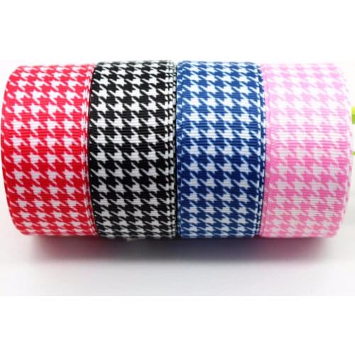 Hyfsy 10065 25 mm plover plaid DIY gift packaging headwear handmade materials Sewing fabric Grosgrain ribbons belt