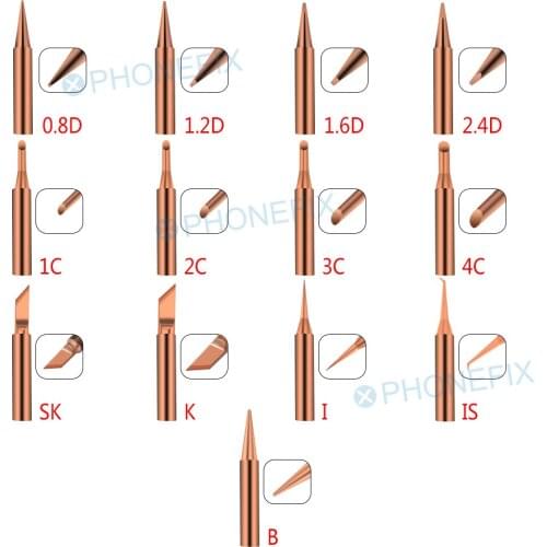 4pcs 5pcs 900M series pure copper Solder Iron Tip for cell phone circuit board repair electric soldering iron tip