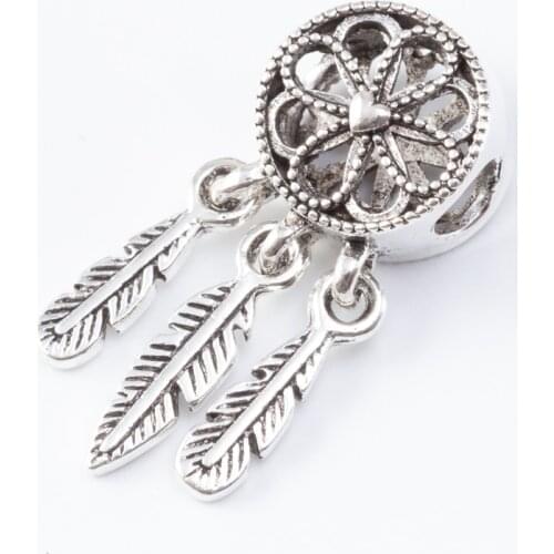 5Pcs/Lot Silver Plated DIY Leaves Bead Charm Fits for Pandora European Jewelry Bracelet js2220