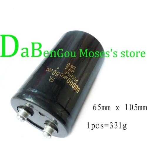 50v 68000uf +/-20% Capacitance High Quality Electrolytic Capacitor Radial 65x105mm Capacitors 1pcs