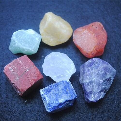 7pcs good selling nature rough stone no hole for beads collections size 20-30mm assorted stone mix from high mountain stone