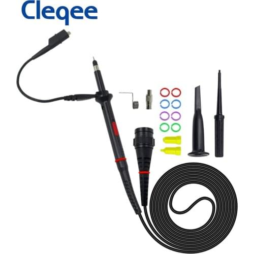 Cleqee P7200 200MHz Oscilloscope Probe X1/X10 BNC Plug Protective Cap Scope Probe DC-200MHz with Color Rings