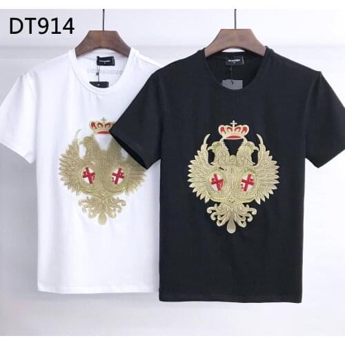 DSQUARED2-New round neck short-sleeved T-shirt, pure cotton mens and womens clothing, authentic embroidery technology DT914