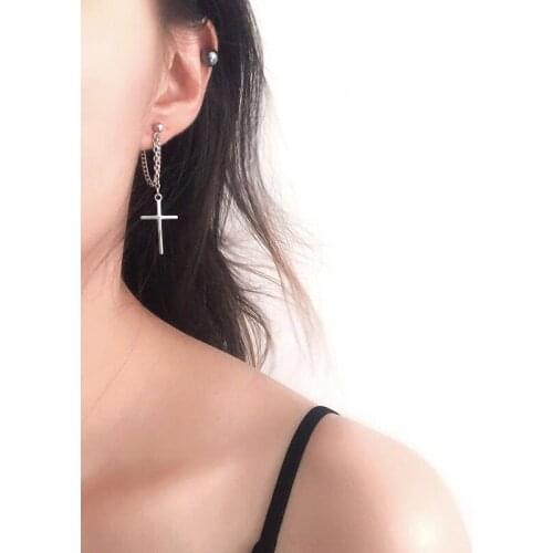 Hot sale 1 Pair Unisex Stainless Steel Crosses Earrings For Women Gothic Rock Style Jewelry Gift