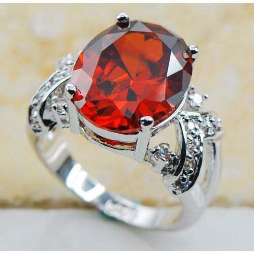 Garnet 925 Sterling Silver Top Quality Fancy Jewelry wedding Ring Size 6 7 8 9 10 11 F1142