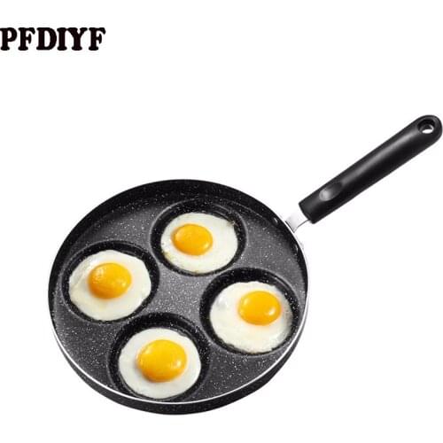 Creative 24cm Non-stick Breakfast Frying Pan Fried Egg Pot 4 Holes Pans Aluminum Alloy Multifunction Omelette Pan for Gas