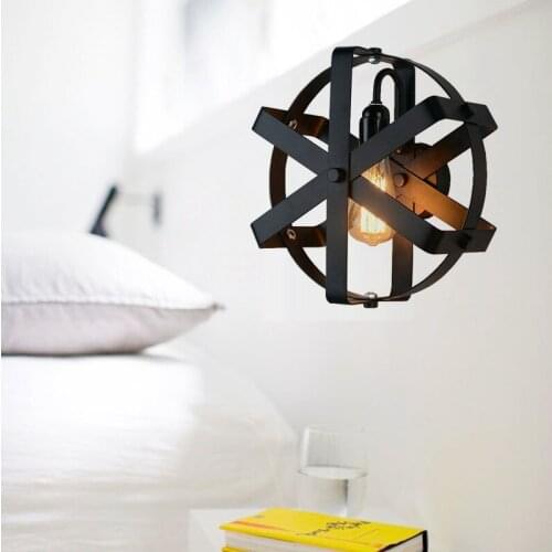 Loft industrial wind wrought iron LED E27 wall light Creative Cafe retro sconce indoor wall lamp light fixture lustre 110v 220v