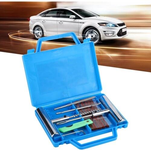 7pcs Professional Tire Repair Kit Heavy Duty Tubeless Tyre Puncture Repair Set Emergency Diagnostic Tool for Car Van Motorcycle