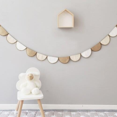 Nordic Wall Hanging Decoration Cotton Linen Petal Garland Kids Children Room Decorations Wedding Tent Decor Baby Shower Gift