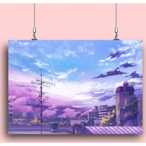 Wall Art HD Prints Summer Home Decor Poster Aesthetic Pictures Canvas Animation Landscape Paintings For Living Room No Framework