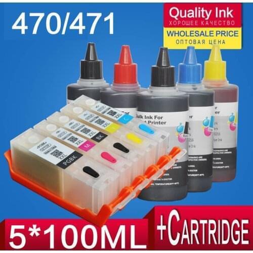Catridge and 500ML Ink Kit PGI470 PGI 470 CLI 471 PGBK For Canon TS5040 MG6840 TS6040 Pixma Printer