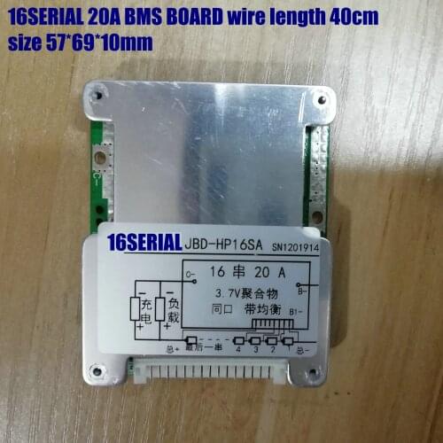 Battery protection board 16 serials 3.7V30A 20A 25A15A for electric bike scooter tricycle Lithium iron phosphate battery 48v60v