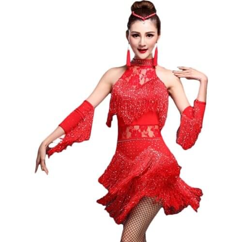 Fringe Latin Dance Competition Dresses Dress&HandSleeve Great Gatsby Dress 4colors Samba Carnival Costumes Traje Danza DQ3071