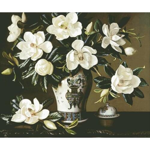 Gardenia cross stitch package big bloom 18ct 14ct 11ct cloth cotton thread embroidery DIY handmade needlework