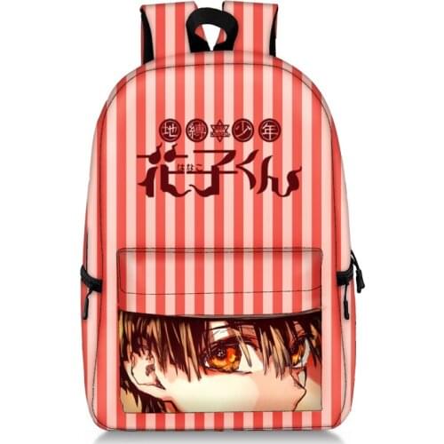 Mochila Toilet-bound Jibaku Shounen Hanako-kun Backpack Capacity Anime School Bag Canvas Bookbags for Male&Female Students