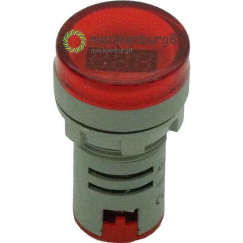 22mm AC 60-500V ac60-500v 0-50a LED Digital Display Caliber Volt AC Voltmeter Voltage Meter Indicator Pilot Light Red