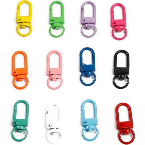 10PCS Colorful Key Chain Ring Metal Lobster Clasp Clips Bag Car Keychain DIYJewelry Accessories Key Hooks Hook Up Base Findings