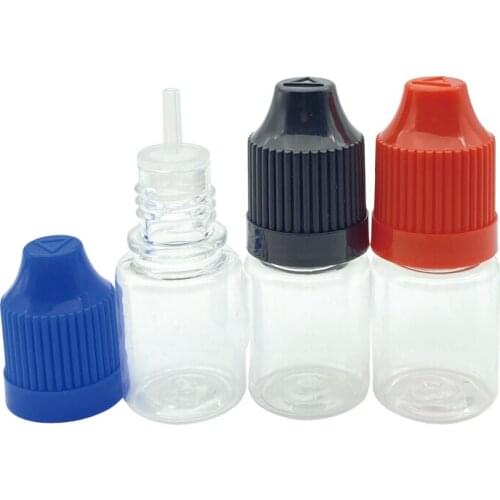 10pcs 5ml Clear PET Plastic Dropper Bottle E Liquid Empty Bottles With Child Proof Cap Free Shipping