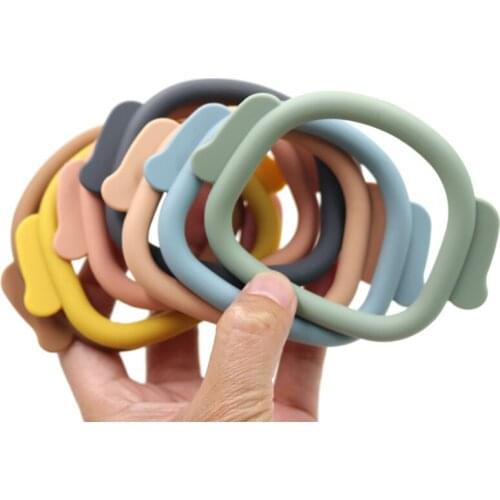 100% Food Safe Approve Cartoon Silicone Teether Newborn Gift Accessories Infant Catch Teething Toys