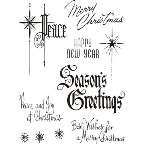 2021 New Christmas Words Clear Stamps Sets and Die Scrapbooking For Crafts Seasons Greeting Card Making no Metal Cutting Dies