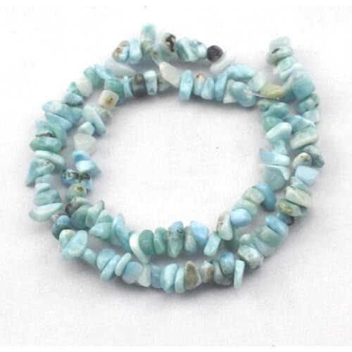 3-5x6-8mm Blue Larima Beads Natural Freeform Chips Stone Beads For Jewelry Making Beads 32'' Needlework DIY Beads Trinket