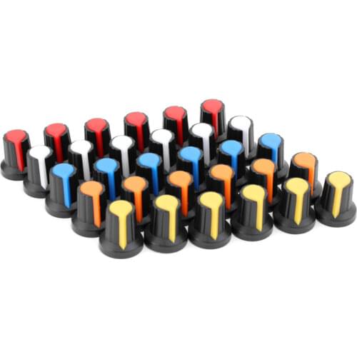 30Pcs 5color WH148 Potentiometer knob cap(copper core) 15X17mm 6mm Shaft Hole AG2 Power Adapter switch Caps Switch Button Cap