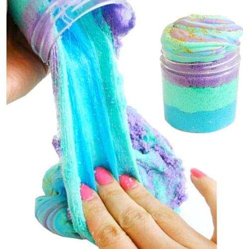 60ML/120ML Multi Color Cloud Brushed Slime Putty Soft Clay DIY Craft Stress Reliever Toy Reusable Fluffy Slime Toy Kids Gift
