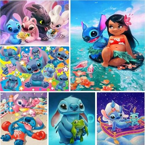 Disney Series 5D DIY Diamond Painting Square Round "Stitch Lilo" Cross Stitch Kit Mosaic Embroidery High Quality Decorative
