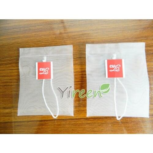 Free shipping! 500pcs/lot, 65 X 80mm Nylon filter bag, Single string with label, Transparent packing bags, herbals/ plants bag