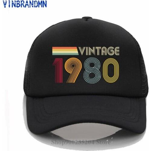 Novelty Retro 80s Baseball cap Vintage 1980 sun hat unisex Fashion Born in 1980 net hat Mothers Birth day Thanksgiving Gift hat