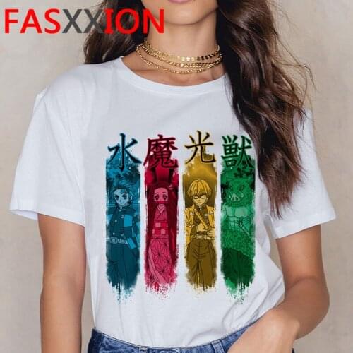 Demon Slayer Kimetsu No Yaiba top tees t shirt male kawaii streetwear print tshirt graphic tees women