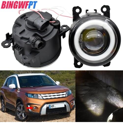 1pair LED Angel Eye Daytime Running Lights for Suzuki Vitara LY 2015 2016 2017 2018 2019 Escudo Grand Vitara Lens Fog Lights