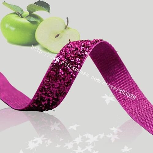 Elastic Metallic Velvet Ribbon Velvet Glitter Ribbon 3/8" Elastic Velvet Glitter Ribbon Price Negotiated