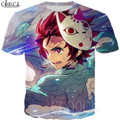 Anime Demon Slayer T Shirts Ghost Blade Tanjirou Zenitsu Agatsuma 3D Printed T-shirt Fashion Short-sleeve Sweatshirts Sportswear