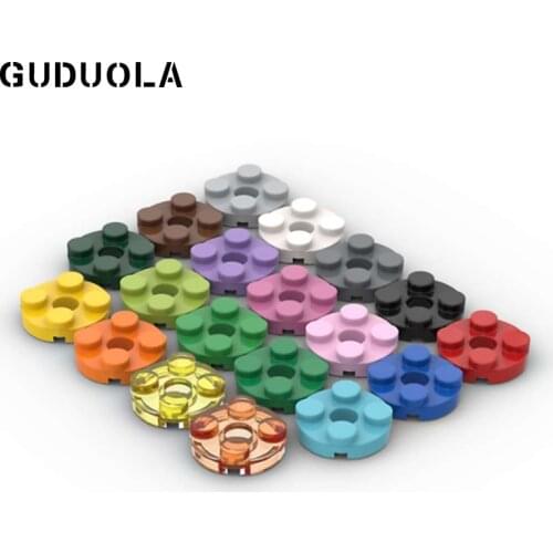 Guduola Small particle 4032 Plate Round 2x2 with Axle Hole MOC Assembly Building block Parts foundation plate brick 100 pcs/lot