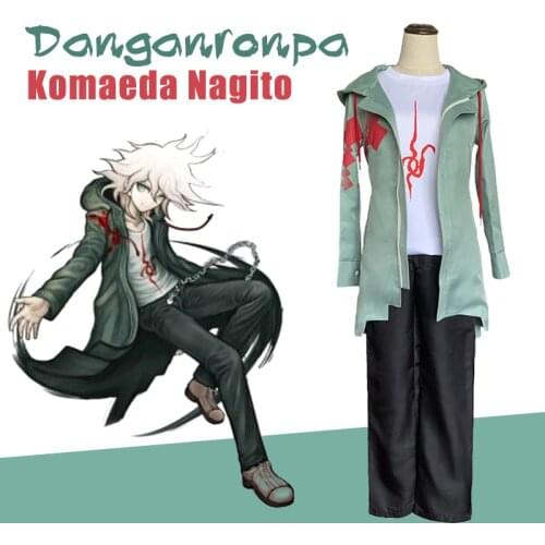 Anime Super Dangan Ronpa 2 DanganRonpa Nagito Komaeda Jacket Coat Cosplay Costume Women Men Halloween Cosplay Props