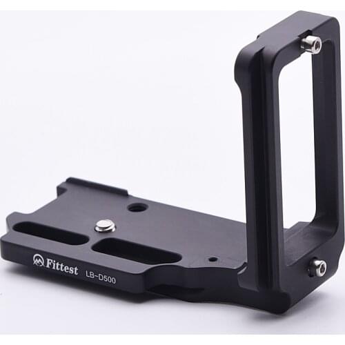 FITTEST Custom L Plate Bracket for Nikon D500 Camera Arca, Really Right Stuff, Benro compatible