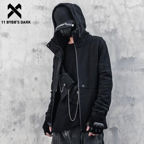 11 BYBBS DARK Harajuku Big Pocket Tactical Function Zipper Jackets Men Outwear Streetwear Oversized Jacket Techwear Hooded Coat