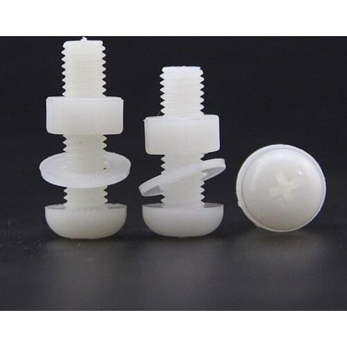 M2 M2.5 M8 M6 M5 Insulating Plastic Bolt Round Head Cross Nylon Screw Nut