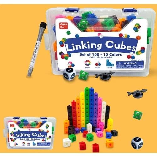 Math Toys Cubes Homeschool Early Educational Stacked Multilink Linking Cubes Counting Snap Learning Blocks for Children